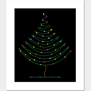 Christmas Tree Lights Posters and Art